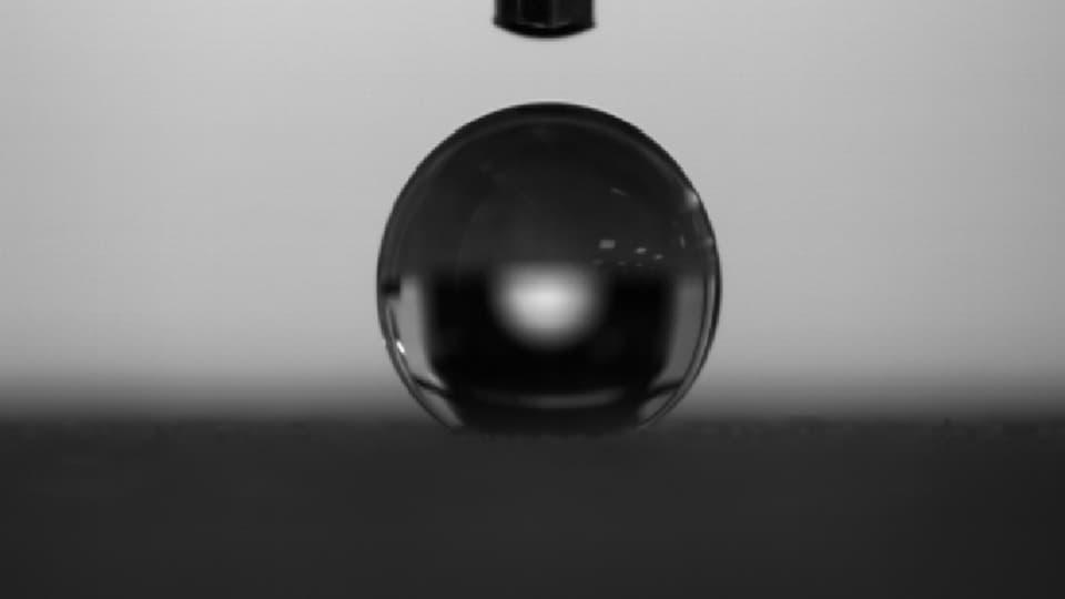 A water drop on a hydrophobic surface